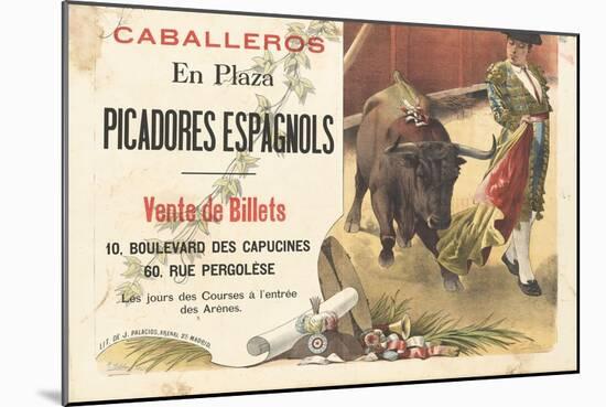 Caballeros en plaza, picadores espagnols-null-Mounted Giclee Print