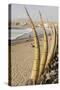 Caballitos De Totora or Reed Boats on the Beach in Huanchaco, Peru, South America-Michael DeFreitas-Stretched Canvas