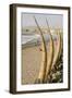 Caballitos De Totora or Reed Boats on the Beach in Huanchaco, Peru, South America-Michael DeFreitas-Framed Photographic Print