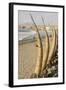 Caballitos De Totora or Reed Boats on the Beach in Huanchaco, Peru, South America-Michael DeFreitas-Framed Photographic Print