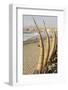 Caballitos De Totora or Reed Boats on the Beach in Huanchaco, Peru, South America-Michael DeFreitas-Framed Photographic Print