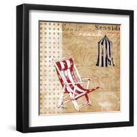 Cabana Beach American Collage I-Paul Brent-Framed Art Print