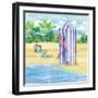 Cabana Flamingo-Paul Brent-Framed Art Print