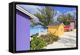 Cabana on Half Moon Cay, Little San Salvador Island, Bahamas, West Indies, Central America-Richard Cummins-Framed Stretched Canvas