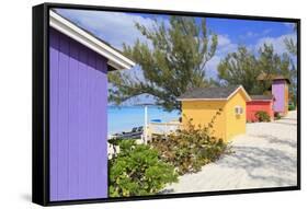 Cabana on Half Moon Cay, Little San Salvador Island, Bahamas, West Indies, Central America-Richard Cummins-Framed Stretched Canvas