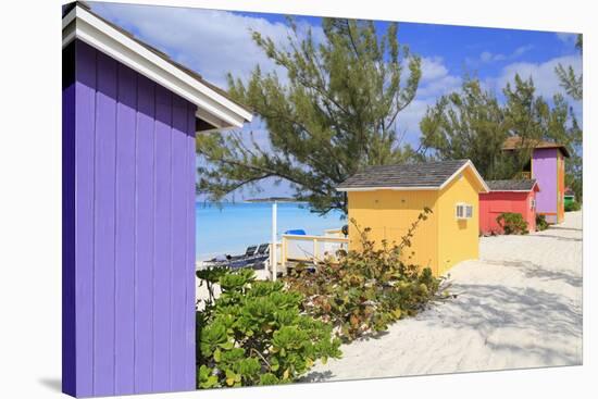 Cabana on Half Moon Cay, Little San Salvador Island, Bahamas, West Indies, Central America-Richard Cummins-Stretched Canvas