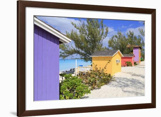 Cabana on Half Moon Cay, Little San Salvador Island, Bahamas, West Indies, Central America-Richard Cummins-Framed Photographic Print