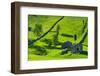 Cabana pasiega buildings and meadows, Miera Valley, Valles Pasiegos, Cantabria, Spain-Juan Carlos Munoz-Framed Photographic Print