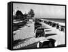 Cabanas on a Fort Lauderdale Beach, 1954-null-Framed Stretched Canvas