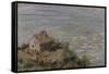 Cabane des douaniers, effet d'après-midi-Claude Monet-Framed Stretched Canvas