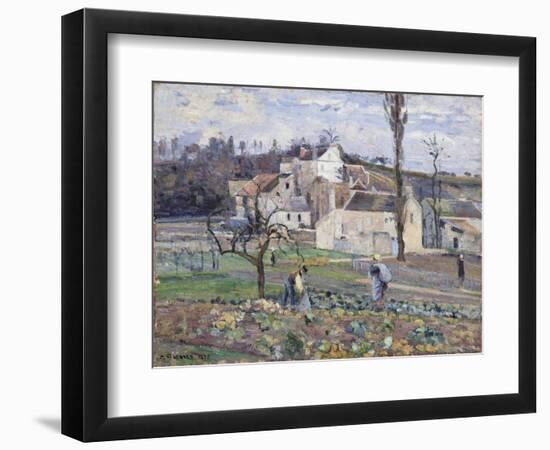 Cabbage Patch Near the Village, 1875-Camille Pissarro-Framed Premium Giclee Print