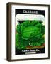 Cabbage Seed Packet-Lantern Press-Framed Art Print