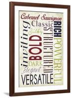 Cabernet Sauvignon Typography-Lantern Press-Framed Art Print