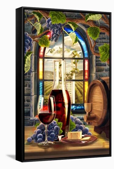 Cabernet Sauvingon (Image Only)-Lantern Press-Framed Stretched Canvas