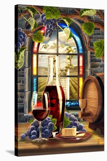 Cabernet Sauvingon (Image Only)-Lantern Press-Stretched Canvas