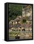 Caberre Boat on the River Dordogne, La Roque-Gageac, Dordogne, France, Europe-Peter Richardson-Framed Stretched Canvas