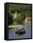 Caberre Boat on the River Dordogne, La Roque-Gageac, Dordogne, France, Europe-Peter Richardson-Framed Stretched Canvas