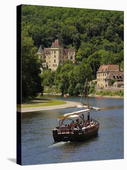 Caberre Boat on the River Dordogne, La Roque-Gageac, Dordogne, France, Europe-Peter Richardson-Stretched Canvas