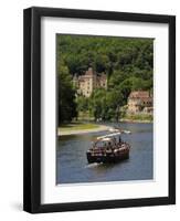 Caberre Boat on the River Dordogne, La Roque-Gageac, Dordogne, France, Europe-Peter Richardson-Framed Premium Photographic Print