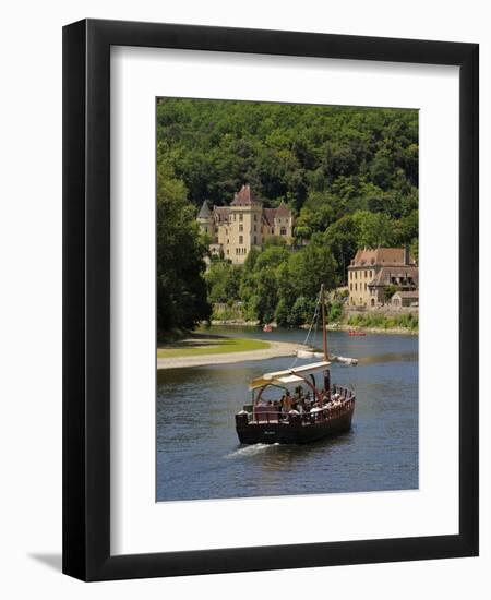 Caberre Boat on the River Dordogne, La Roque-Gageac, Dordogne, France, Europe-Peter Richardson-Framed Premium Photographic Print