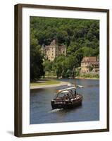 Caberre Boat on the River Dordogne, La Roque-Gageac, Dordogne, France, Europe-Peter Richardson-Framed Photographic Print