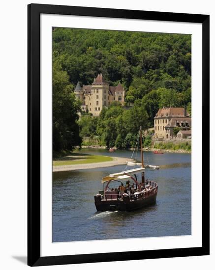 Caberre Boat on the River Dordogne, La Roque-Gageac, Dordogne, France, Europe-Peter Richardson-Framed Photographic Print