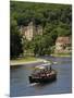 Caberre Boat on the River Dordogne, La Roque-Gageac, Dordogne, France, Europe-Peter Richardson-Mounted Photographic Print