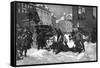 Cabhorse Slips on Ice-Erik Henningsen-Framed Stretched Canvas