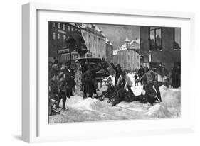 Cabhorse Slips on Ice-Erik Henningsen-Framed Art Print