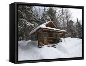 Cabin at the AMC's Little Lyford Pond Camps, Northern Forest, Maine, USA-Jerry & Marcy Monkman-Framed Stretched Canvas