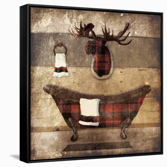 Cabin Bath-Jace Grey-Framed Stretched Canvas