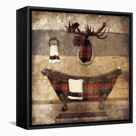 Cabin Bath-Jace Grey-Framed Stretched Canvas