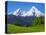 Cabin Below Watzmann Mountain in Bavarian Alps-Walter Geiersperger-Stretched Canvas