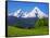 Cabin Below Watzmann Mountain in Bavarian Alps-Walter Geiersperger-Framed Stretched Canvas