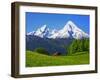 Cabin Below Watzmann Mountain in Bavarian Alps-Walter Geiersperger-Framed Premium Photographic Print