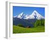 Cabin Below Watzmann Mountain in Bavarian Alps-Walter Geiersperger-Framed Premium Photographic Print