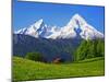 Cabin Below Watzmann Mountain in Bavarian Alps-Walter Geiersperger-Mounted Premium Photographic Print