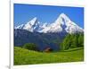 Cabin Below Watzmann Mountain in Bavarian Alps-Walter Geiersperger-Framed Photographic Print