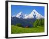 Cabin Below Watzmann Mountain in Bavarian Alps-Walter Geiersperger-Framed Photographic Print