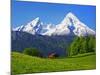 Cabin Below Watzmann Mountain in Bavarian Alps-Walter Geiersperger-Mounted Photographic Print