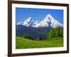 Cabin Below Watzmann Mountain in Bavarian Alps-Walter Geiersperger-Framed Photographic Print