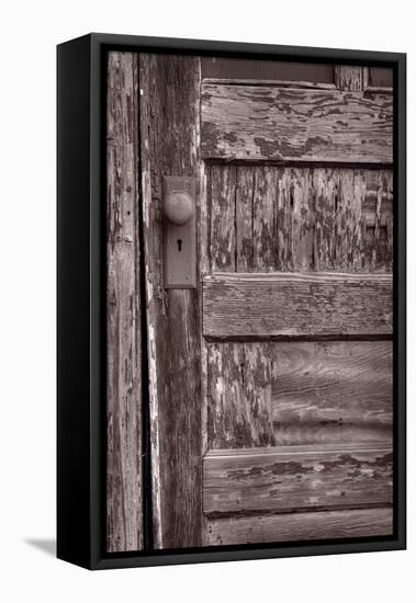 Cabin Door BW-Steve Gadomski-Framed Stretched Canvas