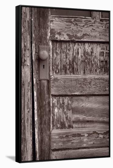 Cabin Door BW-Steve Gadomski-Framed Stretched Canvas