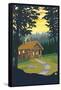 Cabin in the Woods-Lantern Press-Framed Stretched Canvas