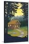 Cabin in the Woods-Lantern Press-Stretched Canvas