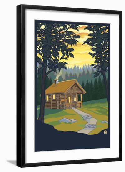 Cabin in the Woods-Lantern Press-Framed Art Print