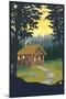 Cabin in the Woods-Lantern Press-Mounted Art Print
