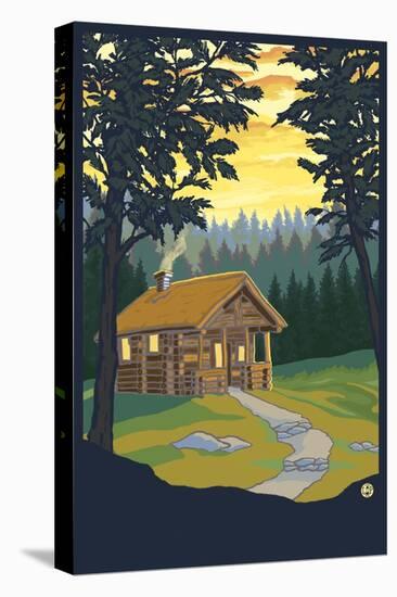 Cabin in the Woods-Lantern Press-Stretched Canvas