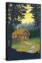 Cabin in the Woods-Lantern Press-Stretched Canvas