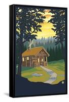 Cabin in the Woods-Lantern Press-Framed Stretched Canvas